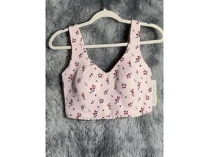 All in Motion Pink Floral Everyday Soft Sports Bra Crop Top